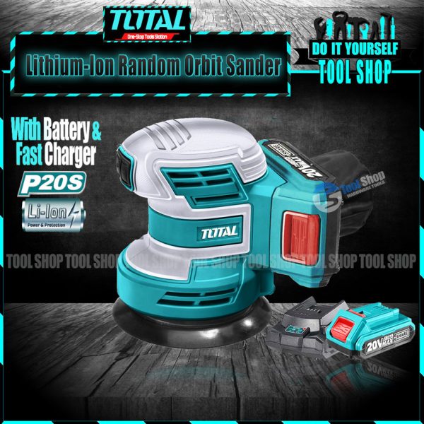 TOTAL Li-ion RANDOM ORBIT SANDER 20V (TROSLI2001)