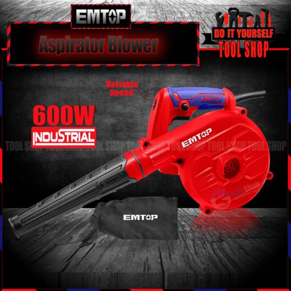Emtop INDUSTRIAL 2 in 1 Aspirator Blower & Vacuum Dust Cleaner 600W Variable Speed Variable Speed - With Free TOTAL Pencil Electric Tester TB2066